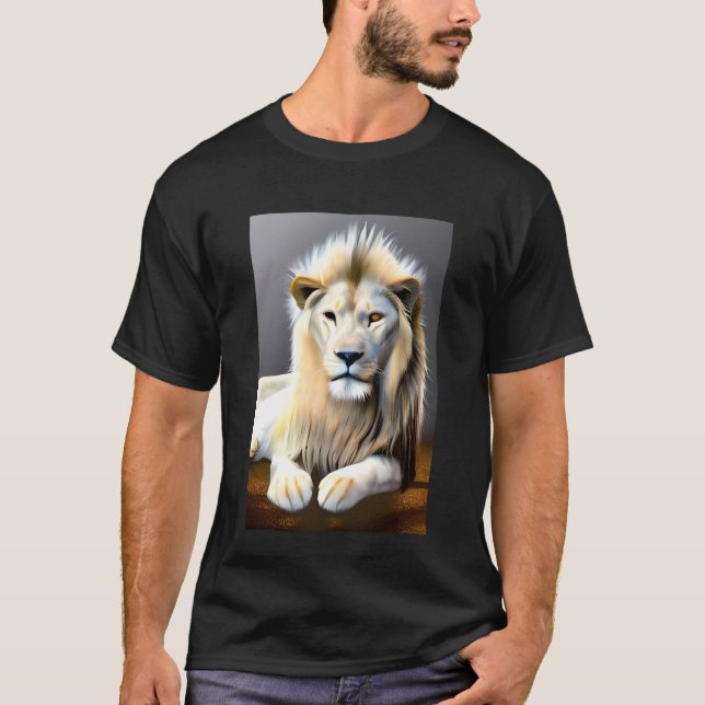 Ethereal White Majestic Lion T-Shirt (Front)