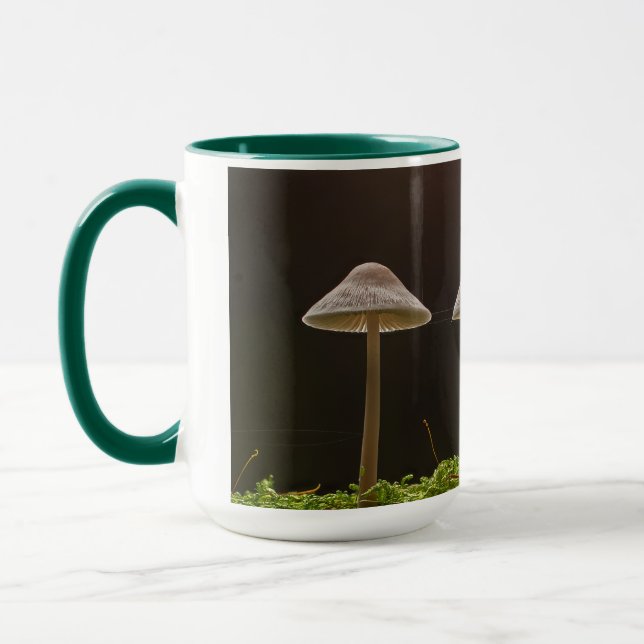 Ethereal White Mushroom Art Mug (Left)