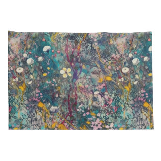 Ethereal Wildflower Dreams Abstract Art Design Pillow Case