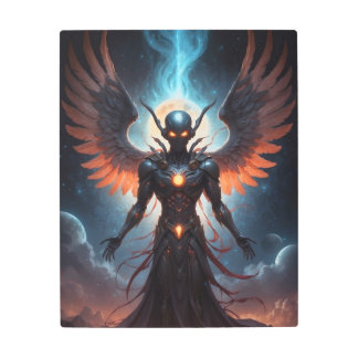 Ethereal winged alien. metal print