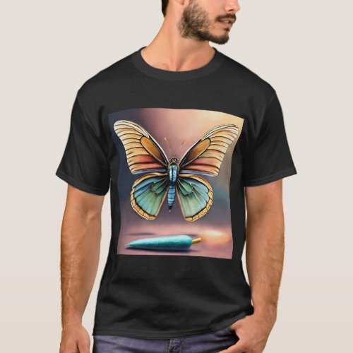 Ethereal Wings Vibrant Butterfly Design T_Shirt T_Shirt