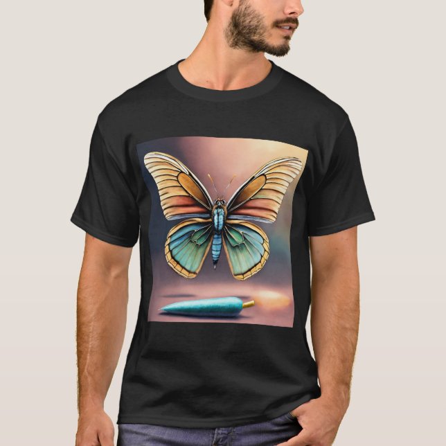 "Ethereal Wings: Vibrant Butterfly Design T-Shirt" T-Shirt (Front)