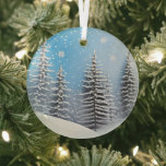 Ethereal Winter Scene Glass Ornament<br><div class="desc">Lovely image of a painted winter scene will shine and reflect your lights and complement your Christmas tree and the rest of your holiday home.  Gorgeous colors.</div>