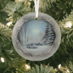 Ethereal Winter Scene Glass Ornament<br><div class="desc">Lovely image of a winter scene will shine and reflect your lights and complement your Christmas tree and the rest of your holiday home.  Gorgeous colors.</div>