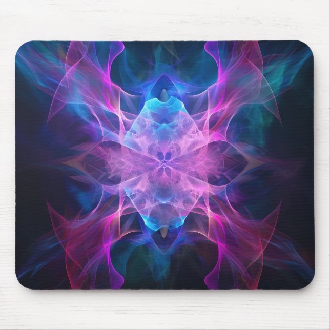 Ethereal Wisps: Blue & Mauve Kirlian Art  Mouse Pad (Front)