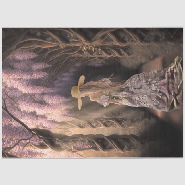 Ethereal Wisteria Archway  Portrait of Young Lady Tissue Paper (Front)