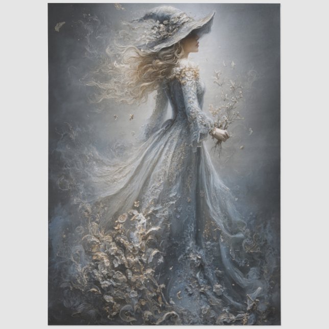 Ethereal Witch Gothic Moody Fantasy for Decoupage Tissue Paper (Front)