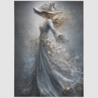 Ethereal Witch Moody Gothic Fantasy for Decoupage Tissue Paper