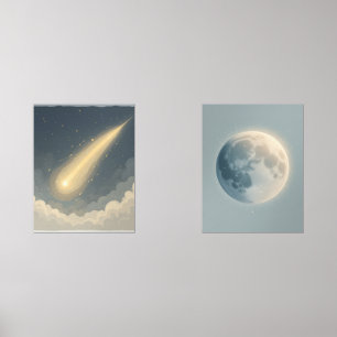 Ethereal Wonders: Celestial Duo Wall Art Sets