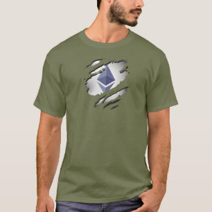Ethererum Torn Image w/ Logo Reveal Underneath T-Shirt