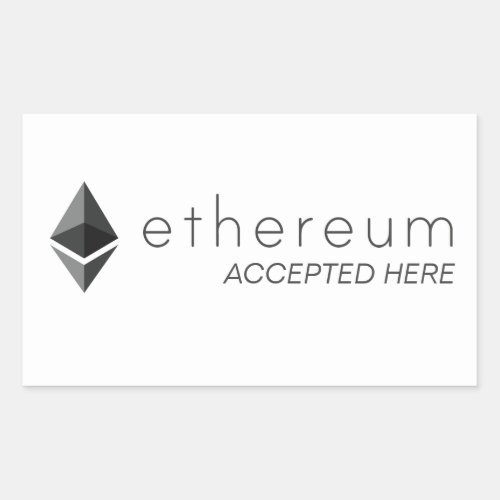 Ethereum Accepted Here Rectangle Stickers