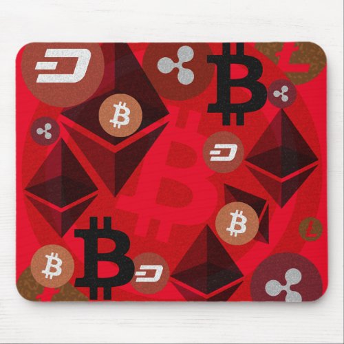 Ethereum Bitcoin Dash Ripple Litcoin Mouse Pad