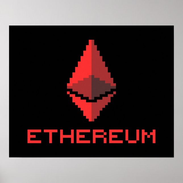 Ethereum ETH 8-Bit Red Logo | Poster (Front)
