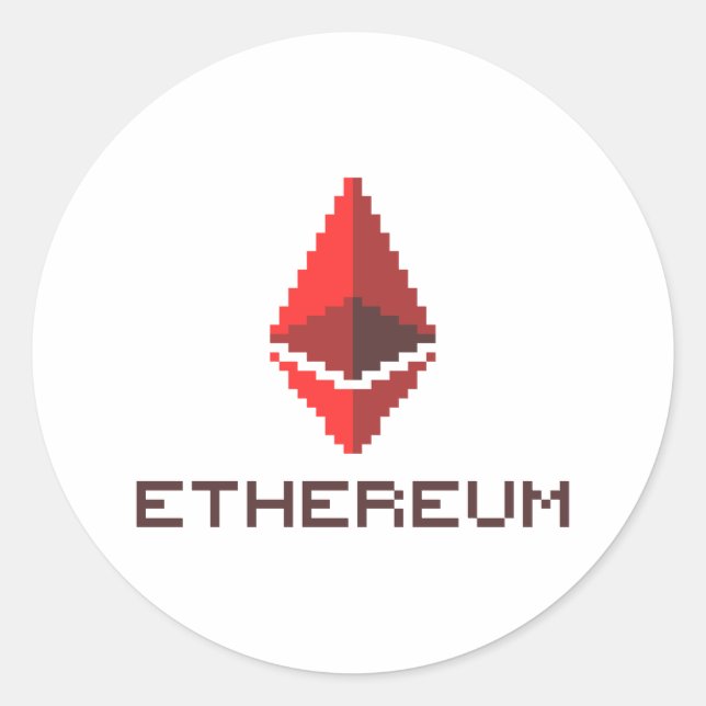 Ethereum ETH 8-Bit Red Logo | Sticker (Front)