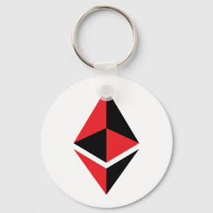 Ethereum ETH Black & Red Logo Basic Keychain