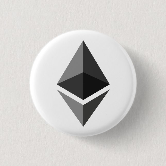 Ethereum (ETH) Cryptocurrency Blockchain Button (Front)