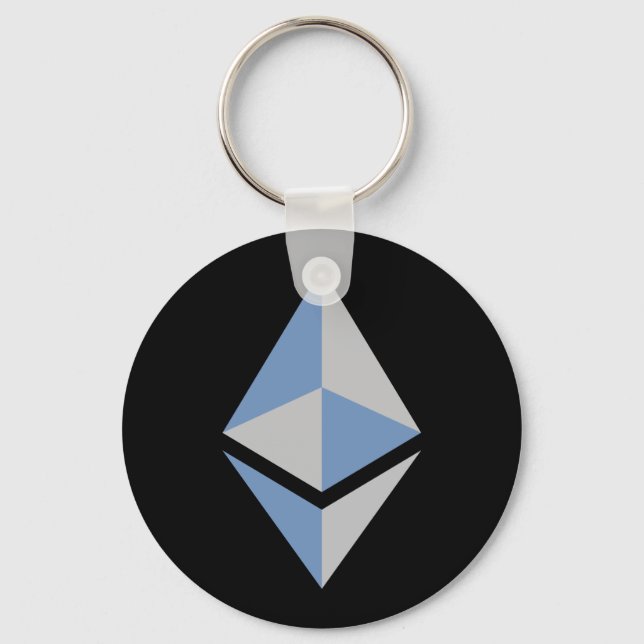 Ethereum ETH Gray & Blue Logo | Basic Keychain (Front)
