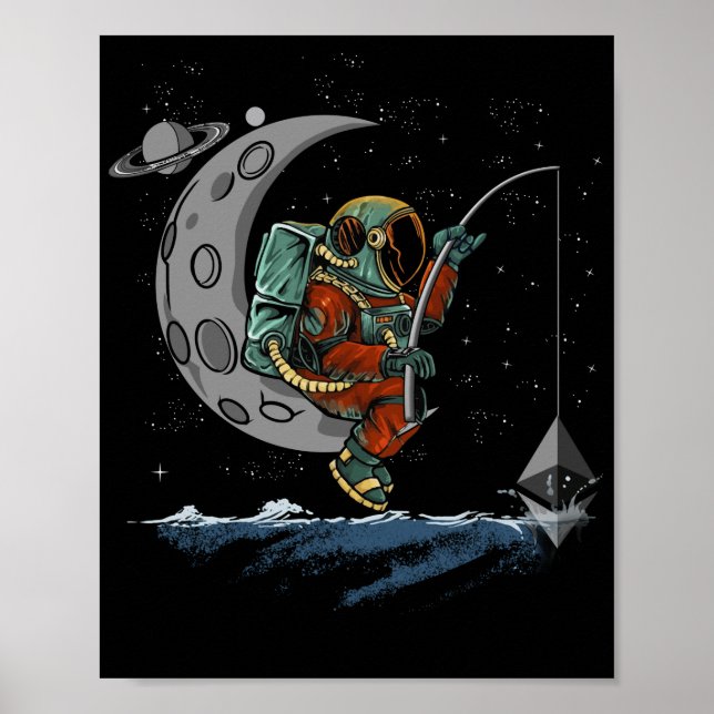 Ethereum Fishing Crypto Bullrun ETH Token Rich Poster (Front)