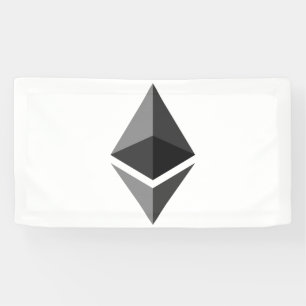 Ethereum Gray Icon 1.6x3 Vinyl Banner