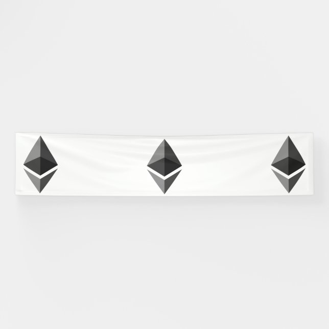 Ethereum Gray Icon 2.5x12 Vinyl Banner (Horizontal)