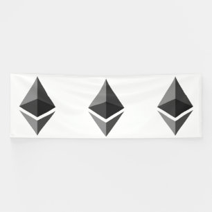 Ethereum Gray Icon 4x12 Vinyl Banner