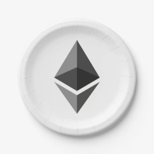 Ethereum Gray Icon Paper Plates