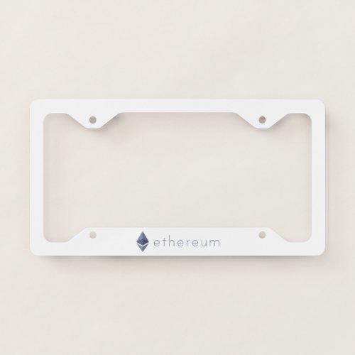 Ethereum Logo Symbol Crypto License Plate Frame