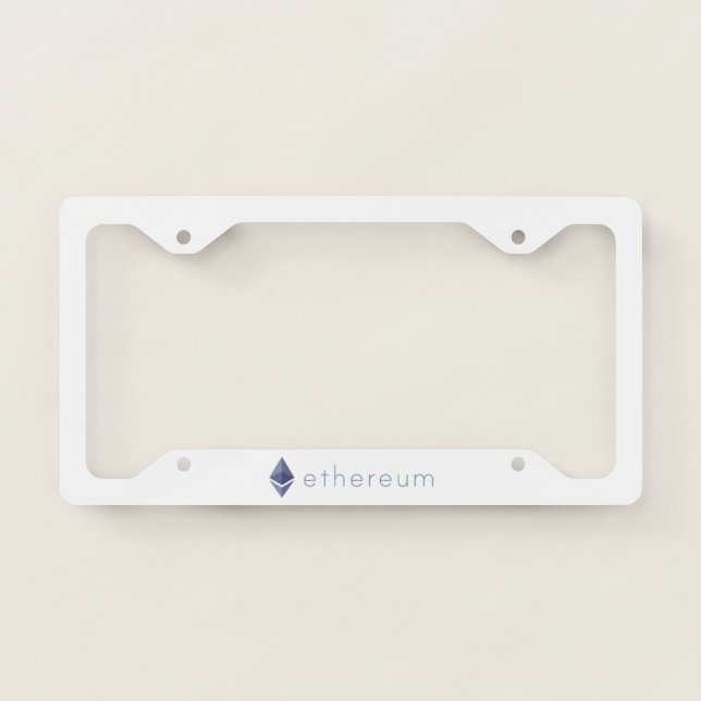 Ethereum Logo Symbol Crypto License Plate Frame (Front)