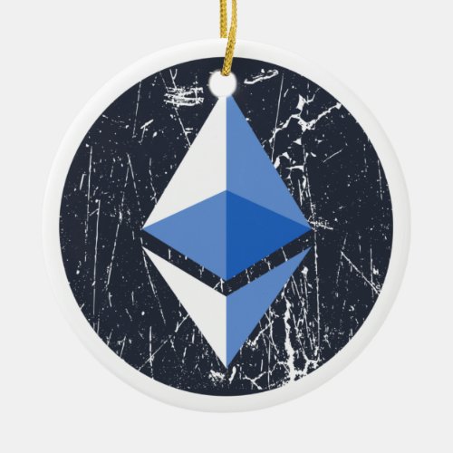 ethereum symbol grunge crypto cryptocurrency money ceramic ornament