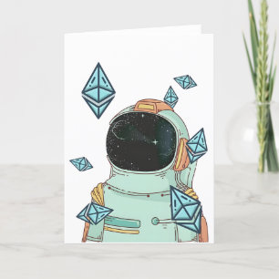Ethereum To The Moon ETH Space Man Merch Thank You Card