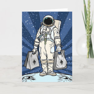 Ethereum To The Moon ETH Space Man Merch Thank You Card