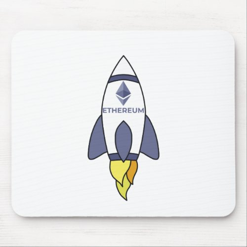 Ethereum To The Moon Rocket Mouse Pad