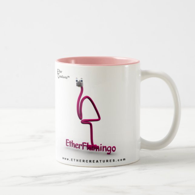 EtherFlamingoMug Two-Tone Coffee Mug (Right)