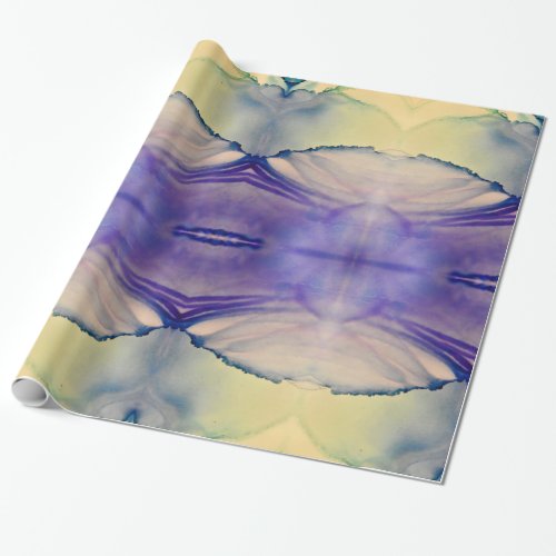 Etherial Blue and Cream Alcohol Ink Wrapping Paper