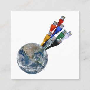Ethernet Network Connected Earth Square Business Card