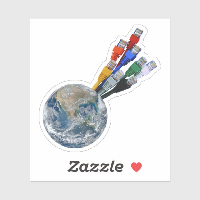 Ethernet Network Connected Earth Sticker (Sheet)