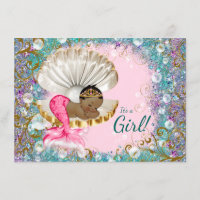 Ethic Mermaid Baby Shower Invitations