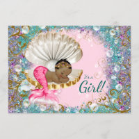 Ethic Mermaid Baby Shower Invitations