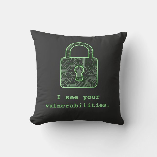 Ethical Hacker Cybersecurity  Throw Pillow (Front)