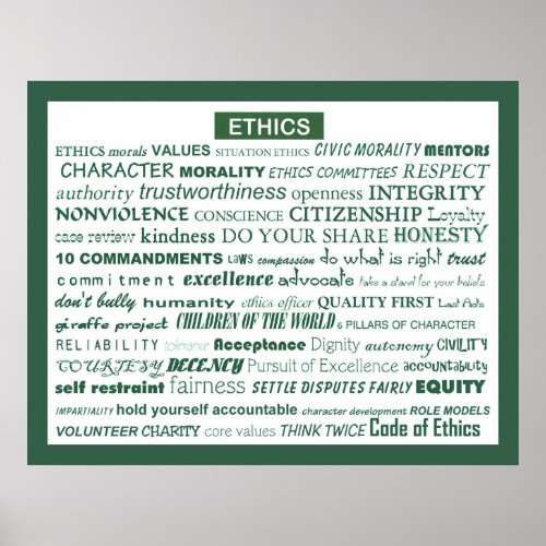 Ethics Word Poster Poster