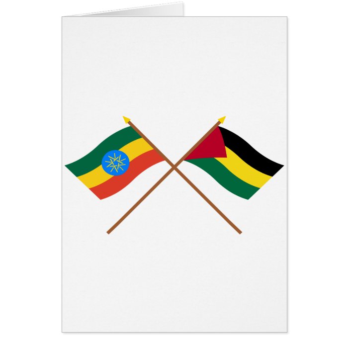 Ethiopia and Benishangul Gumaz Crossed Flags Greeting Cards