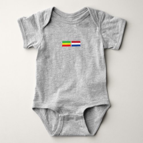 Ethiopia and France Flags Baby Bodysuit