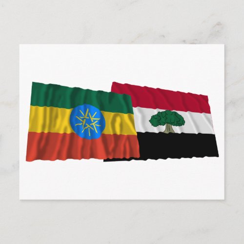 Ethiopia and Oromia Waving Flags Postcard