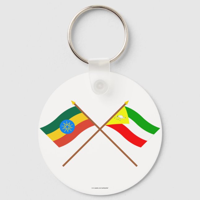 Ethiopia and Somali Crossed Flags Keychain (Front)