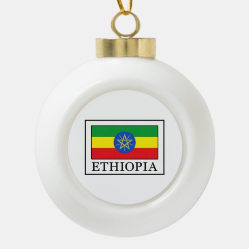 Ethiopia Ceramic Ball Christmas Ornament