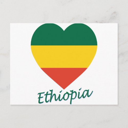 Ethiopia civil Flag Heart Postcard