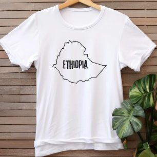 Ethiopia Country Map Outline Ethiopian Nation Area T-Shirt