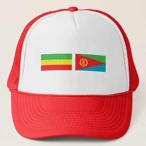 Ethiopia Eritrea Flags Trucker Hat