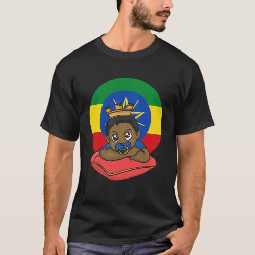 Ethiopia Ethiopian Africa Flag Proud Melanin Princ T_Shirt