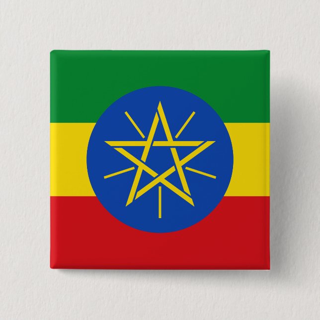 Ethiopia (Ethiopian) Flag Button (Front)